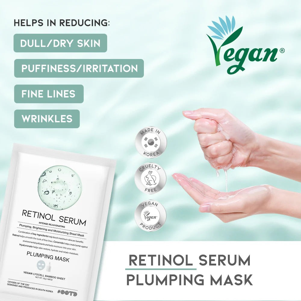 RETINOL SERUM PLUMPING FACE MASK (10PCS)
