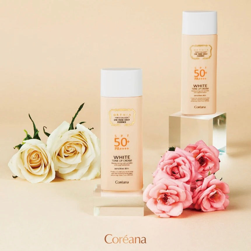 coreana ORTHIA PERFECT COLLAGEN 24K ROSE GOLD ESSENCE WHIE TONE UP CREAM