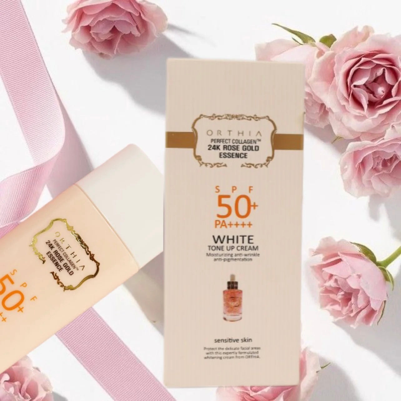 coreana ORTHIA PERFECT COLLAGEN 24K ROSE GOLD ESSENCE WHIE TONE UP CREAM