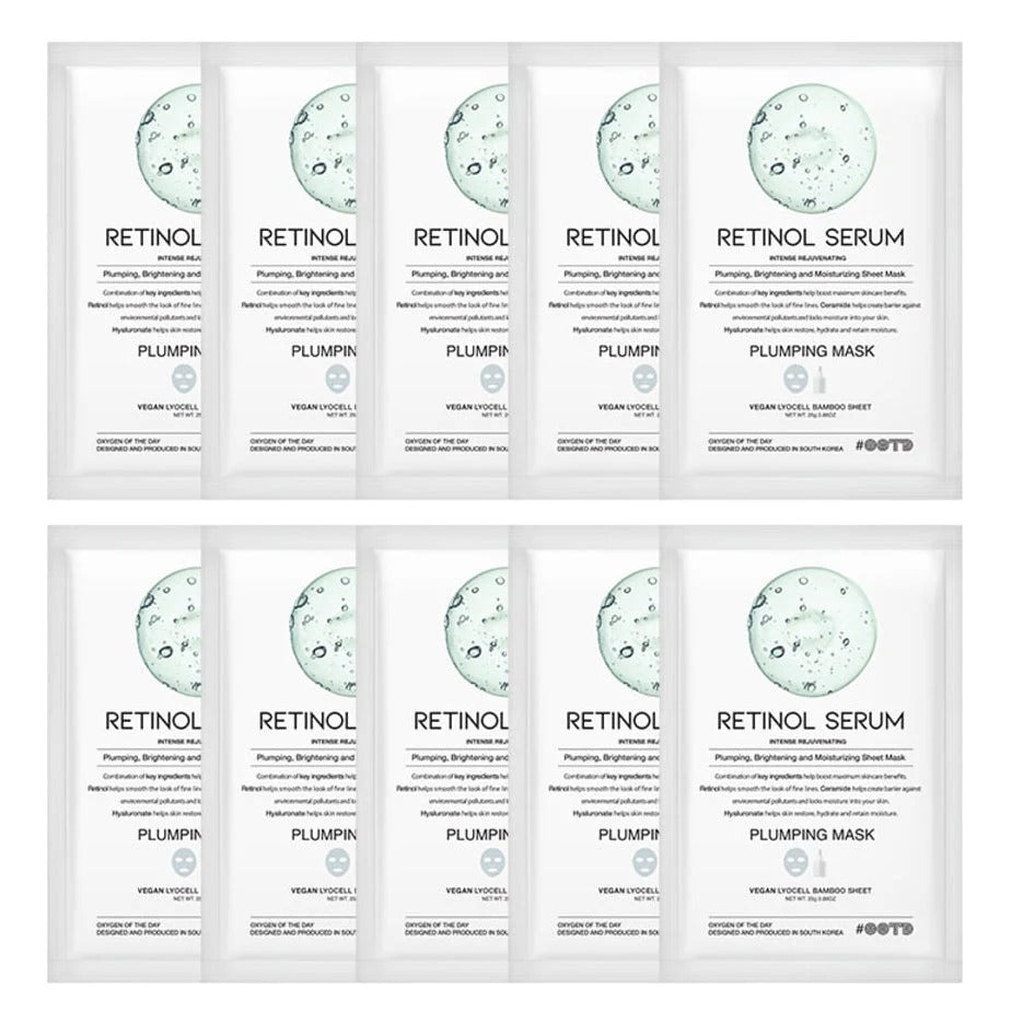 RETINOL SERUM PLUMPING FACE MASK (10PCS)