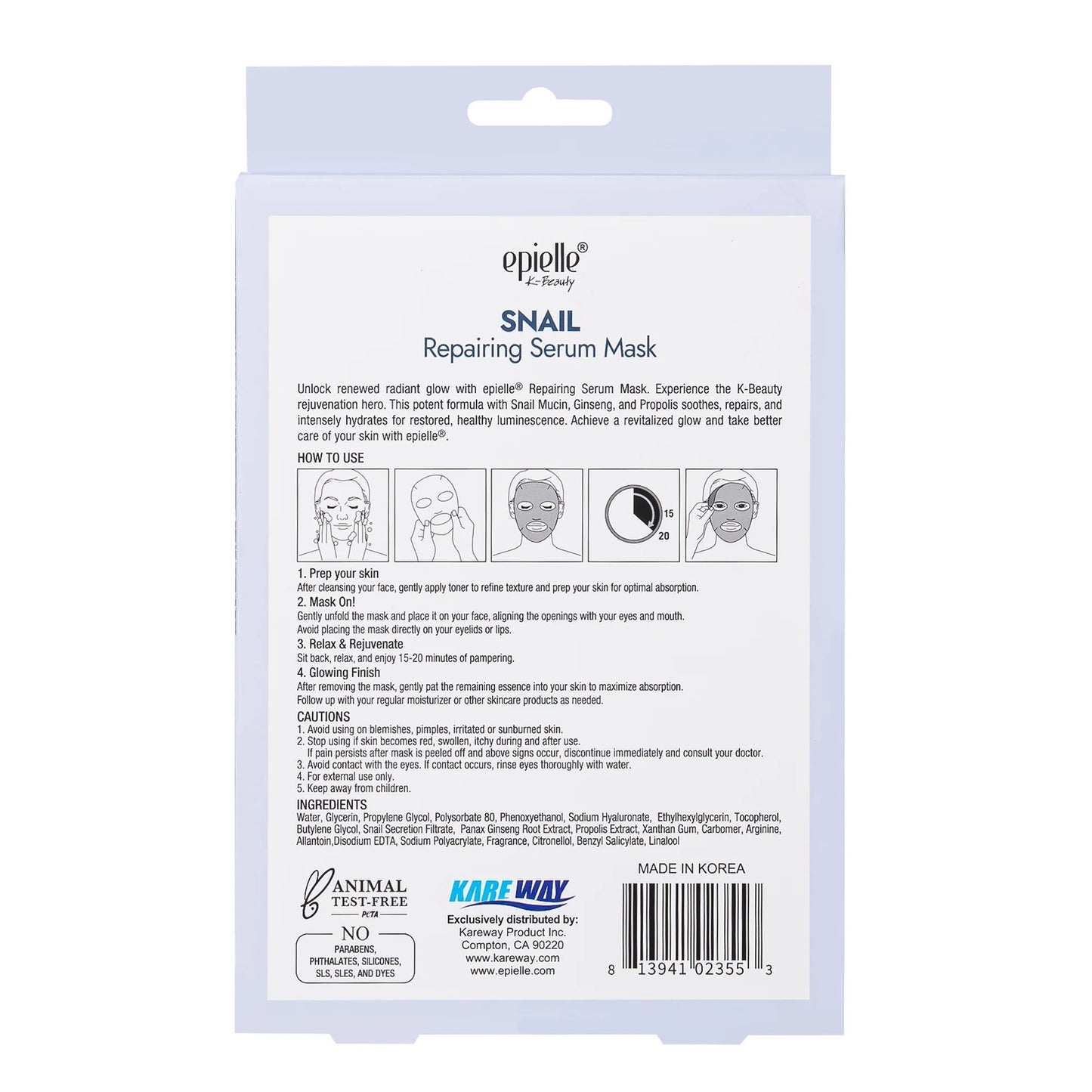 5PK SERUM MASKS-SNAIL