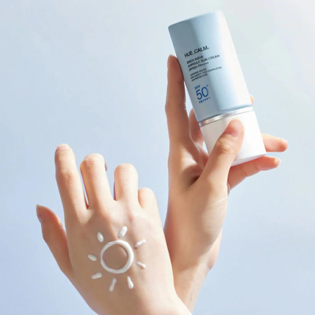 HUECALM BIRCH AQUA AMPOULE SUN CREAM SPF50+ PA++++