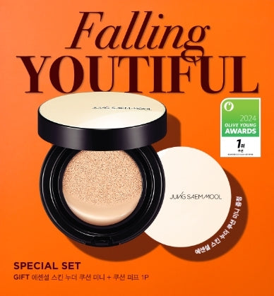 JUNG SAEM MOOL Essential Skin Nuder Cushion (Set / Main Product + Refill) [9월 올영픽/13호OY단독/미니쿠션+퍼프1P증정] 정샘물 에센셜 스킨 누더 쿠션(기획/본품+리필)