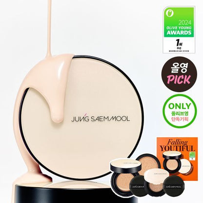 JUNG SAEM MOOL Essential Skin Nuder Cushion (Set / Main Product + Refill) [9월 올영픽/13호OY단독/미니쿠션+퍼프1P증정] 정샘물 에센셜 스킨 누더 쿠션(기획/본품+리필)