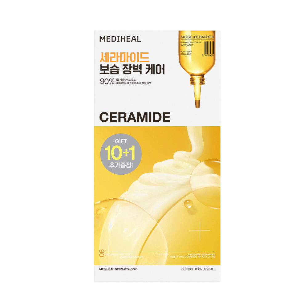 MEDIHEAL Essential Mask Pack 10+1 Sheets – 7 Types (Choose 1) [Sept Olive Young Pick / #1 for 14 Consecutive Years]